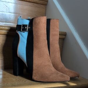 Stylish Brown and Blue Women's Boots